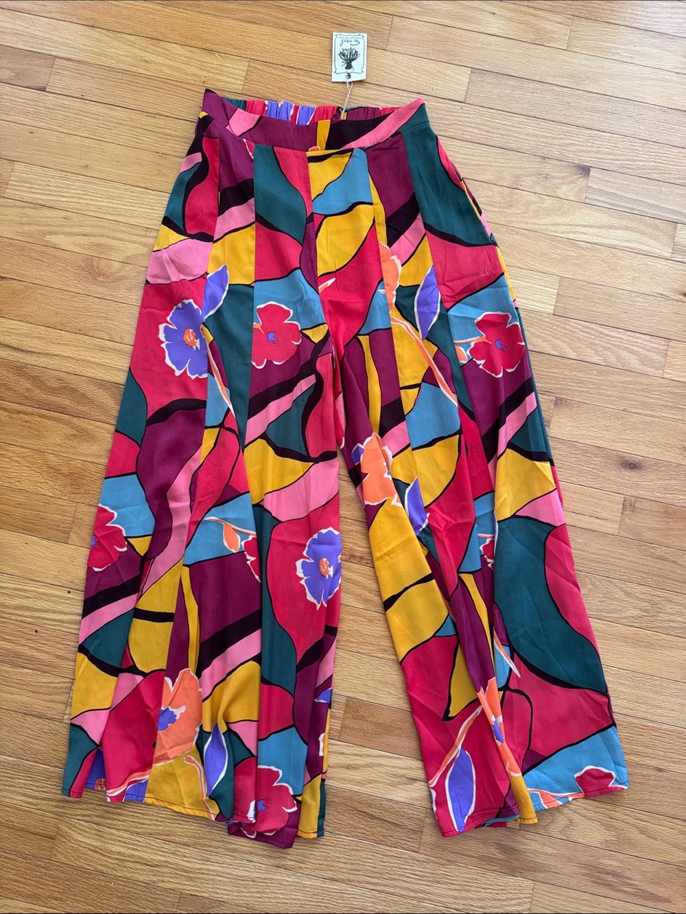 easel Multicolor Floral Maxi Skirt with Bold Abstract Print